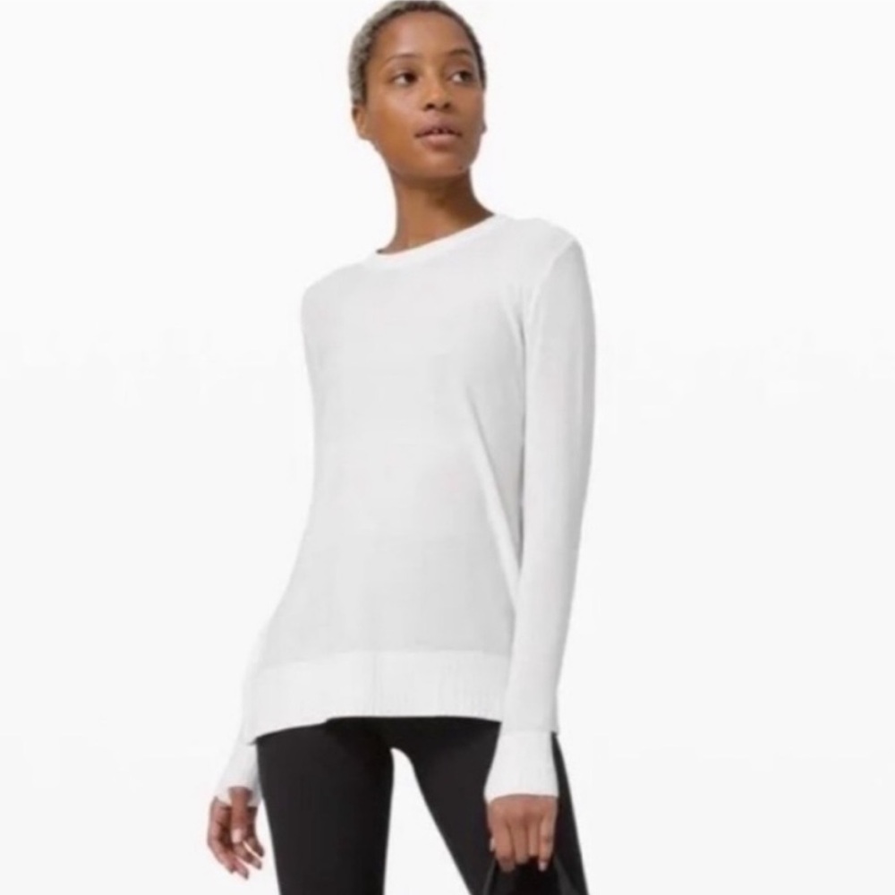Lululemon Sincerely Yours Sweater, White Open Back Cashmere Blend, Size XS-Small